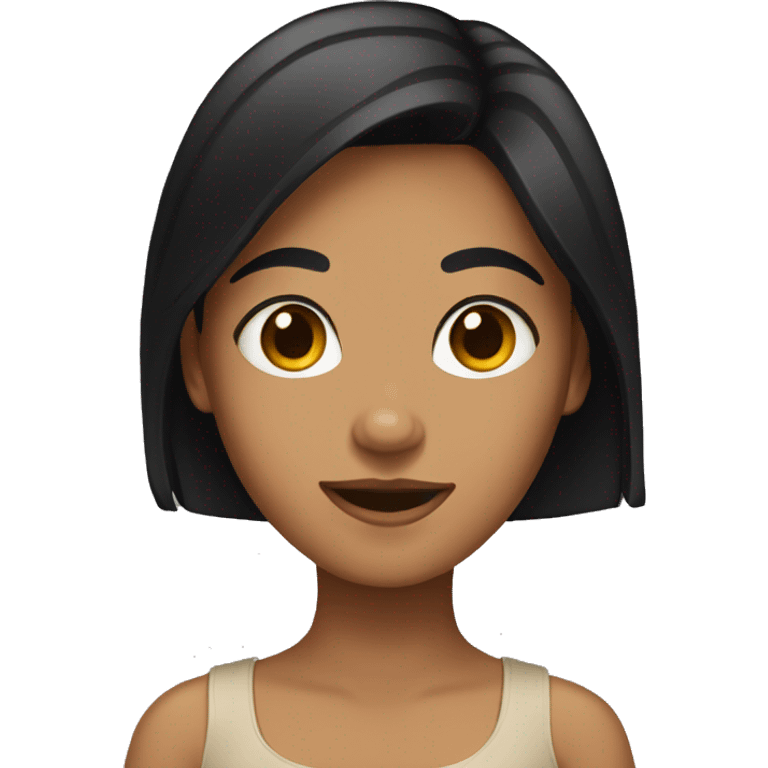 Tan girl with black hair emoji