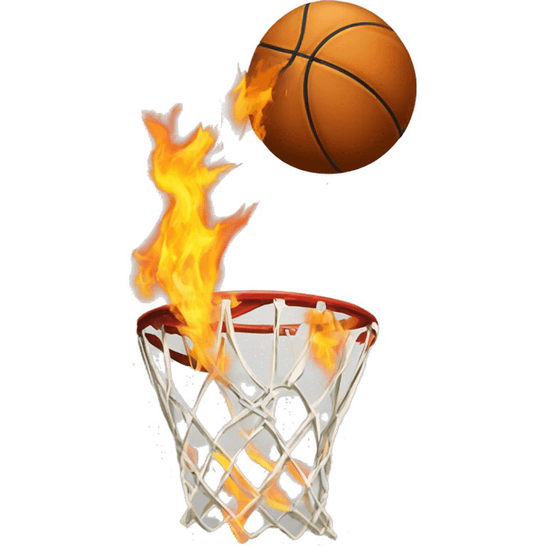 Ballon de basket en feu  emoji