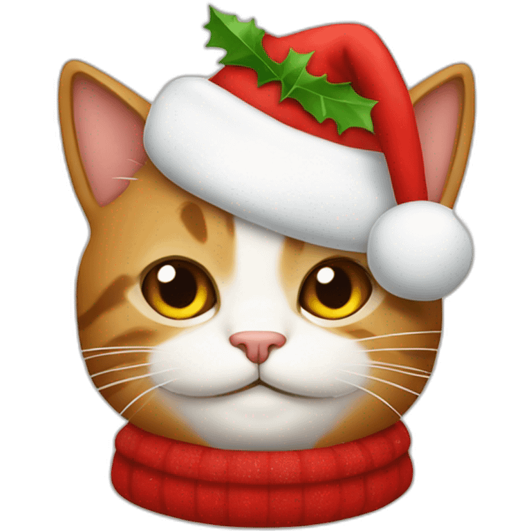 Gato disfrazado de papá Noel emoji