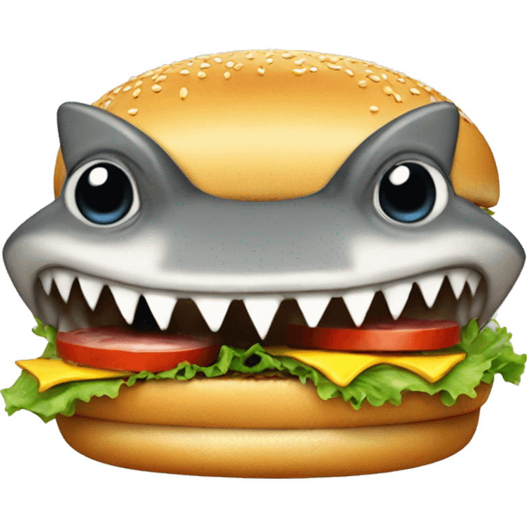 shark eating burger  emoji