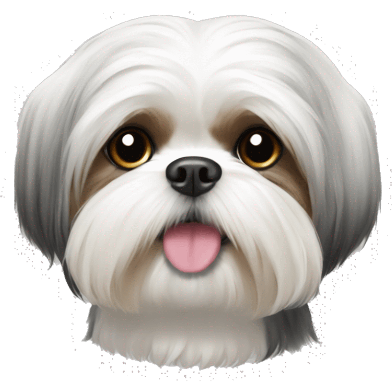 shih tzu dog white hair  emoji