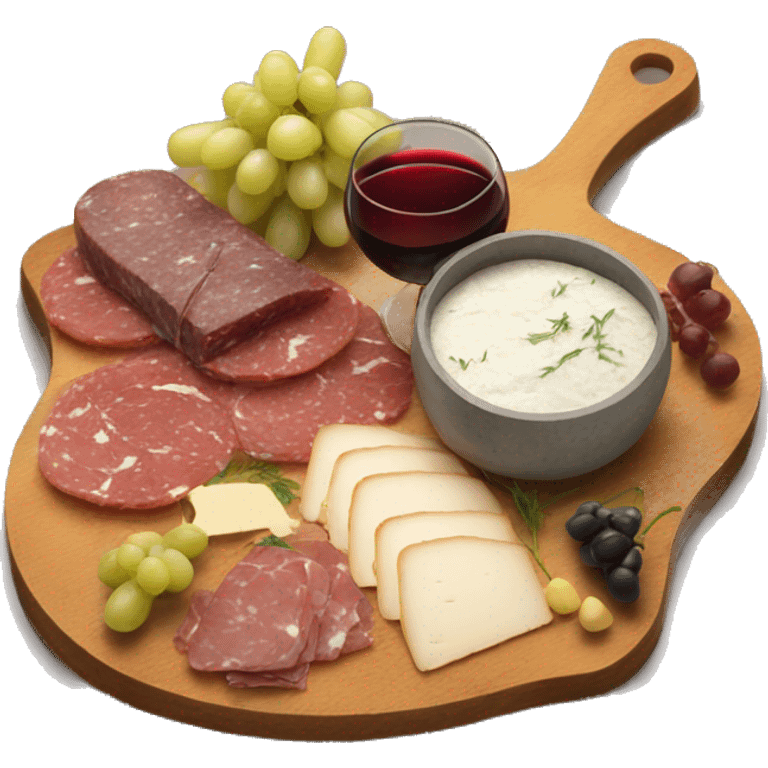  charcuterie board with wine  emoji