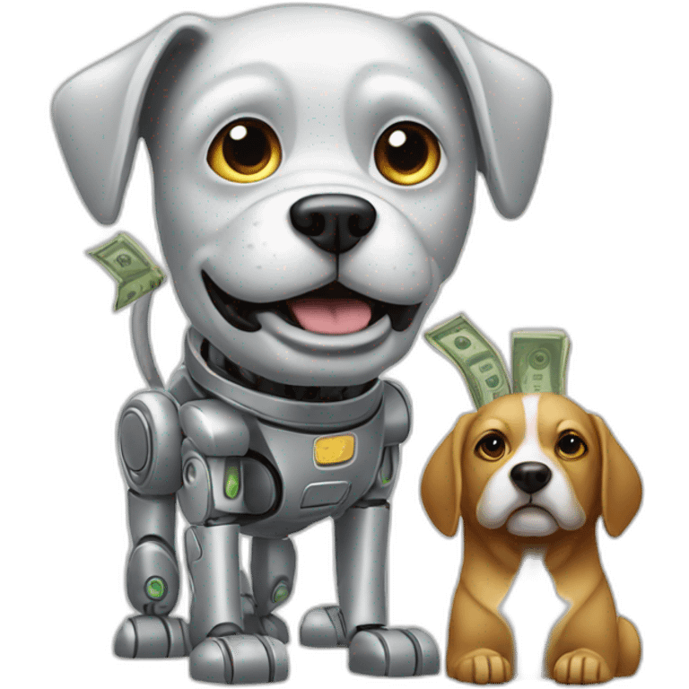 robot-eat-dollars-and-dog emoji