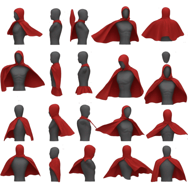 faceless mannequin flying red cape without hood emoji