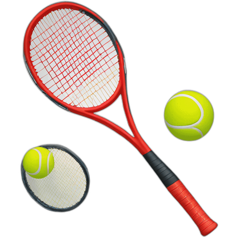 balle de tennis avec une raquette rouge emoji