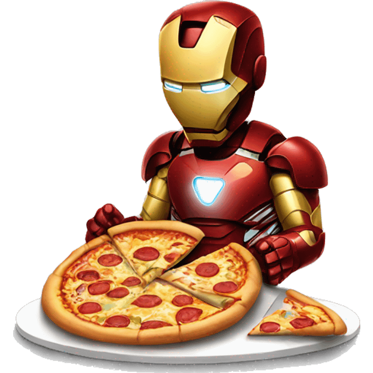 Iron Man eating pizza  emoji