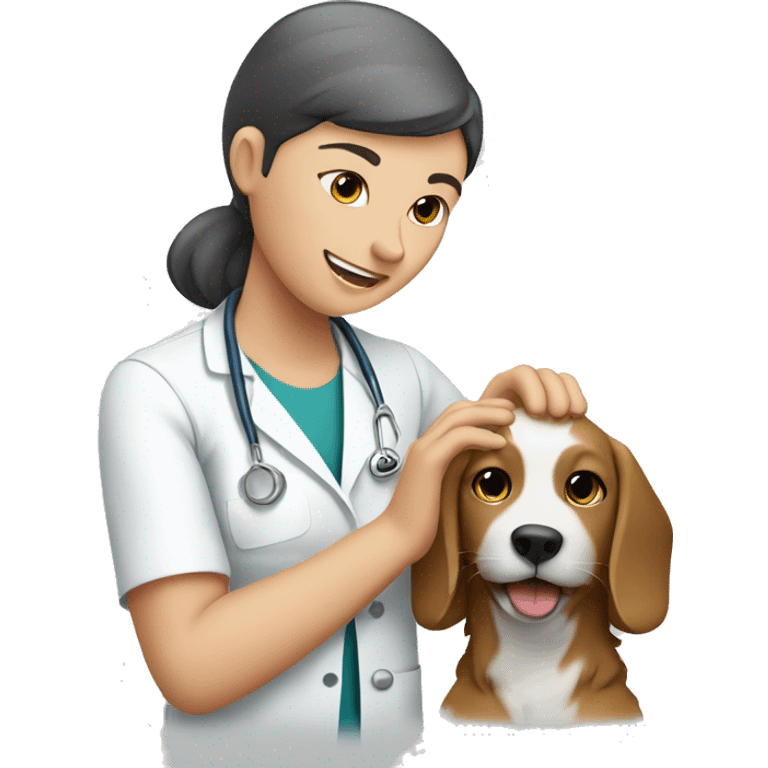 cat - vet treating a dog emoji