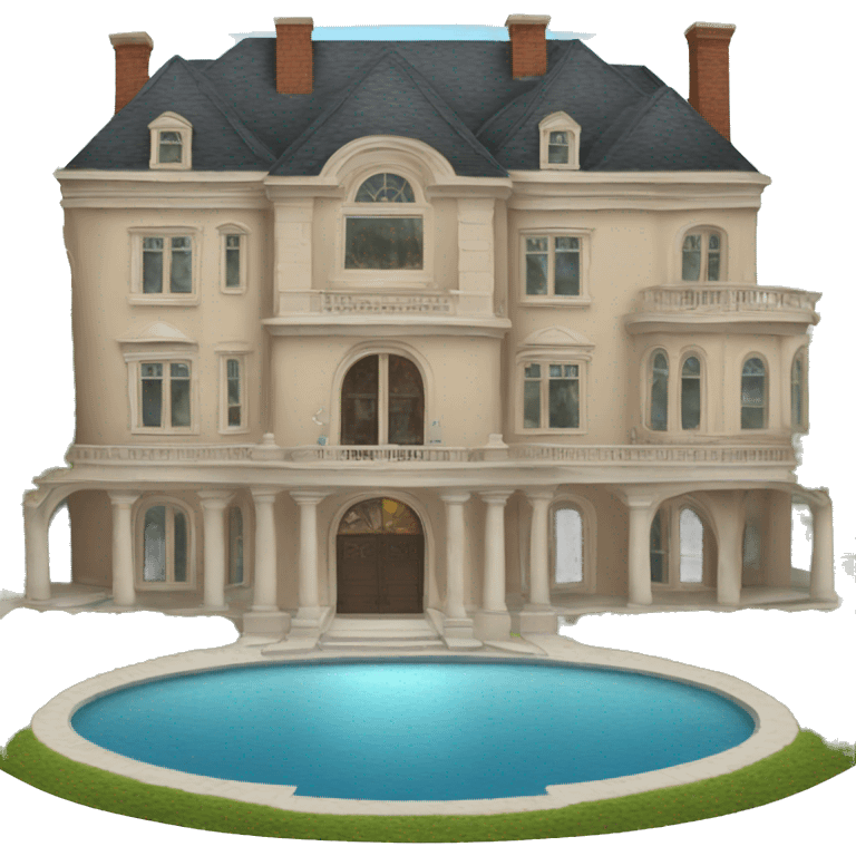 giant mansion with everything in the world emoji