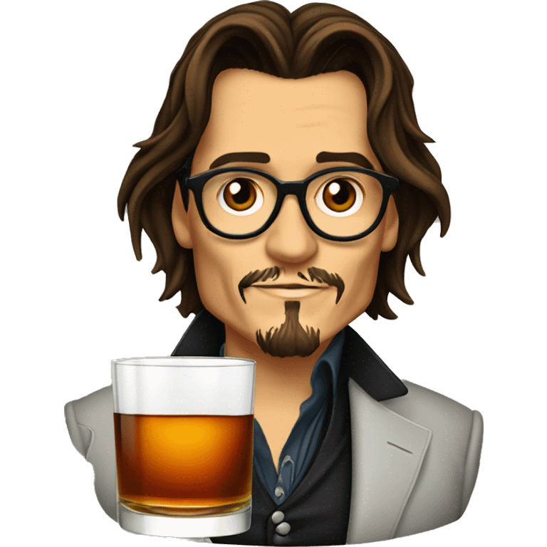 Johnny Depp drink glass of whiskey emoji