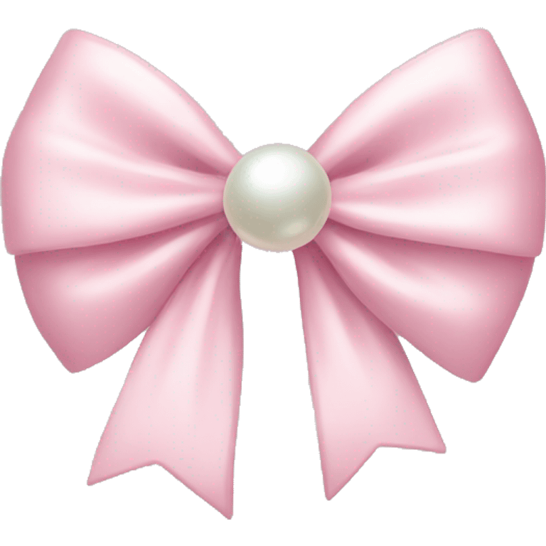 light pink bow with a pearl charm emoji