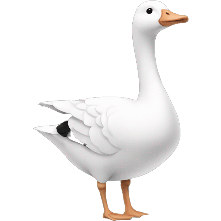 Goose with a black floral background with a banner emoji