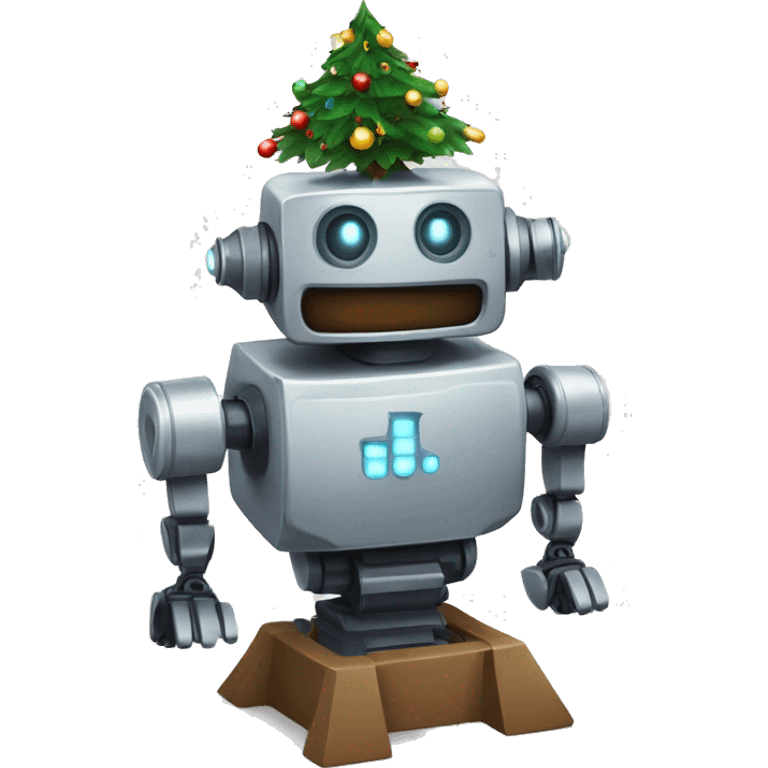 robotter mit weihnachtsbaum emoji