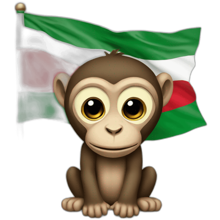 Monkey with palestine flag emoji