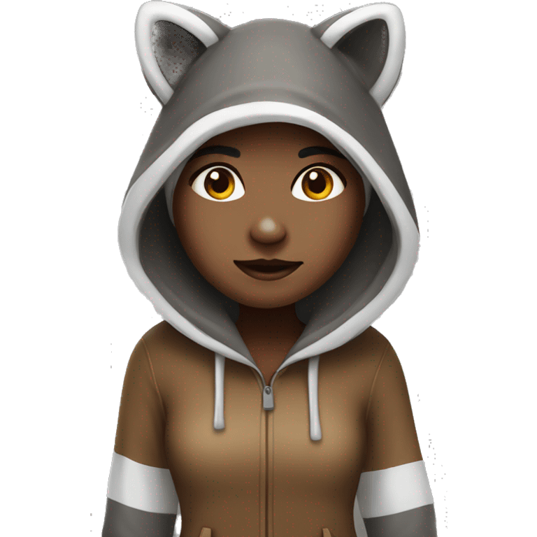 Girl in raccoon costume emoji