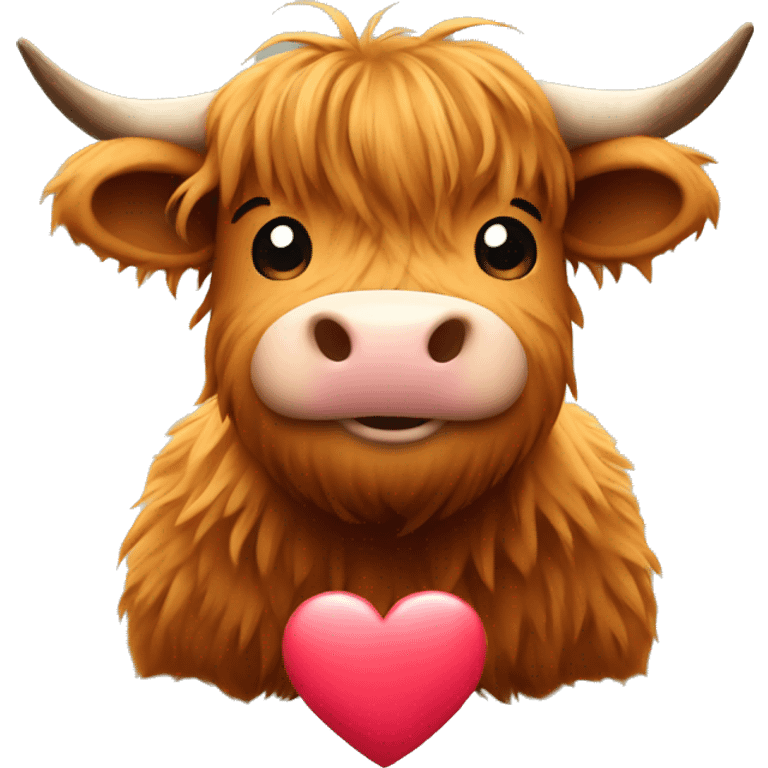 Highland cow with a heart  emoji