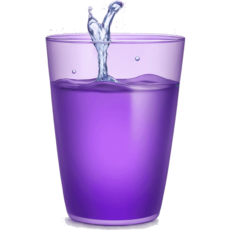 splashing glass of water in a shiny purple cup emoji