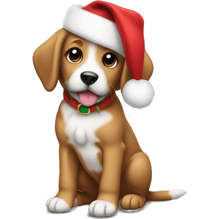 Christmas puppy emoji