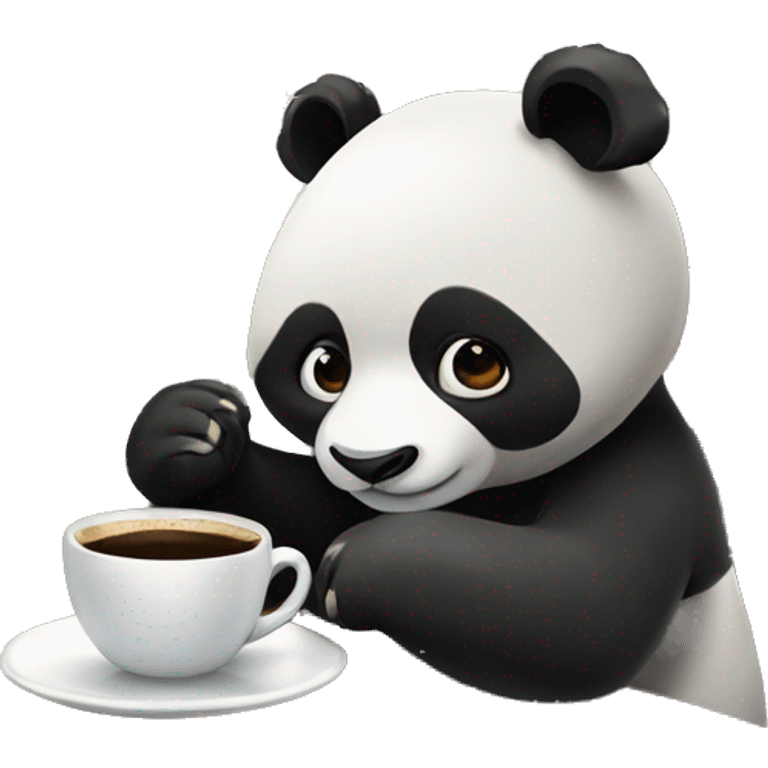 Panda tomando café  emoji