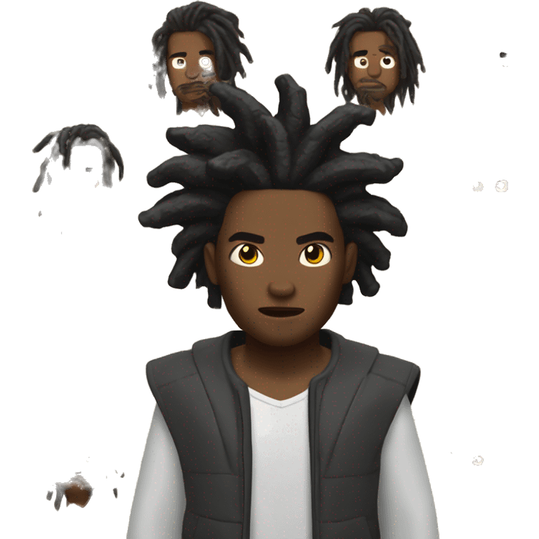 Black man with locs going super saiyan emoji