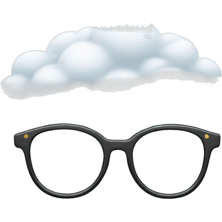 rainy cloud with specs and smiling  emoji