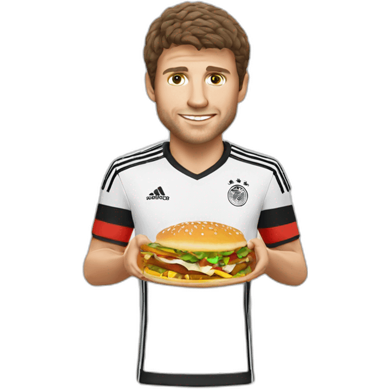 Germany football player Thomas Muller is eating emoji