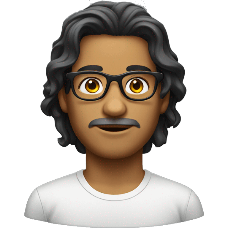 venezuela male with wavy mid lenght hair and glasses emoji