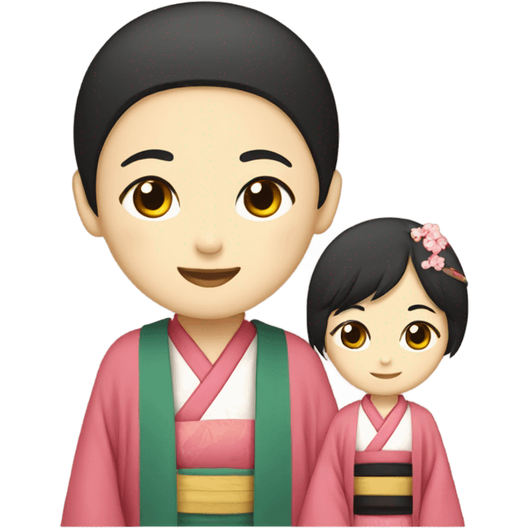 japanese siblings in traditional attire emoji