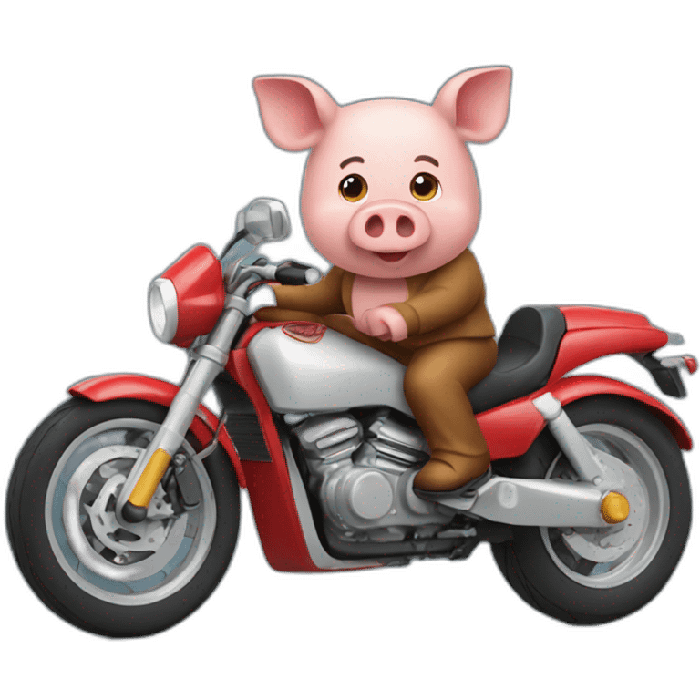 Cochon sur moto emoji