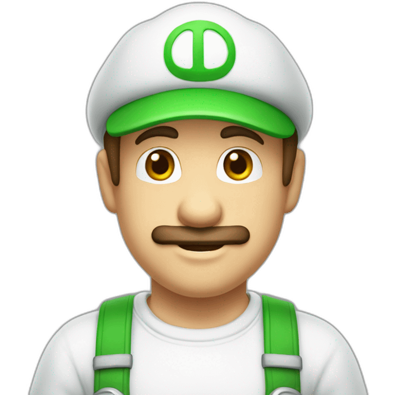 Luigi bros in white overalls And white cap emoji