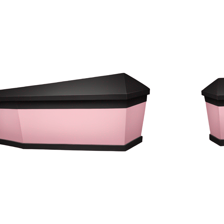 Light pink and black coffin emoji