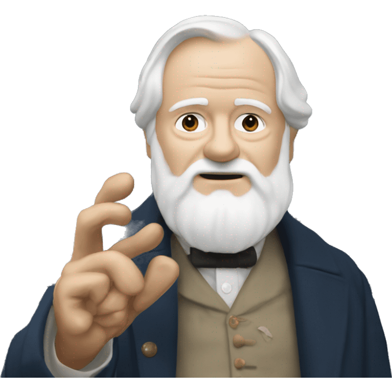 Victor Hugo holding Notre Dame Cathedral in his hands emoji