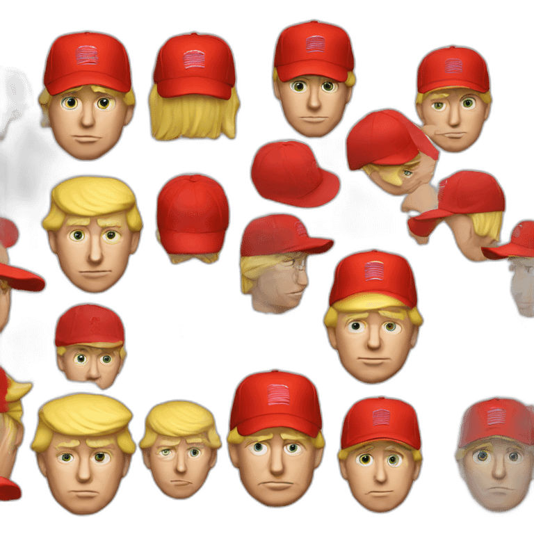 Donald Trump with red cap realistic emoji