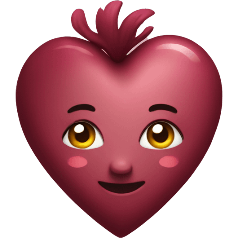 A cute burgundy heart emoji