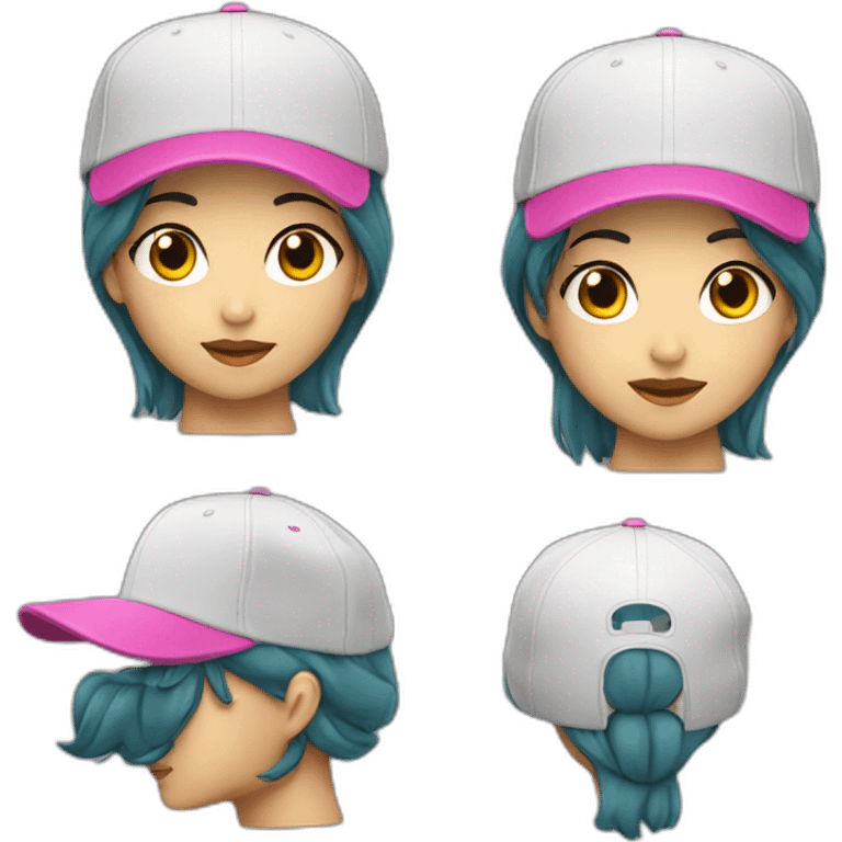 asian girl baseball cap emoji