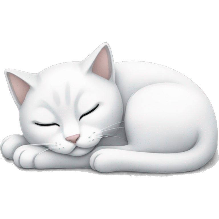 White and grey kitty sleeping  emoji