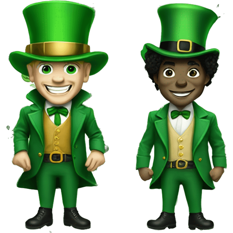 short leprechaun, with micheal jackson  and with an evil grin   emoji