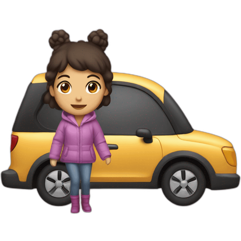 a girl in a furmule 1 car emoji