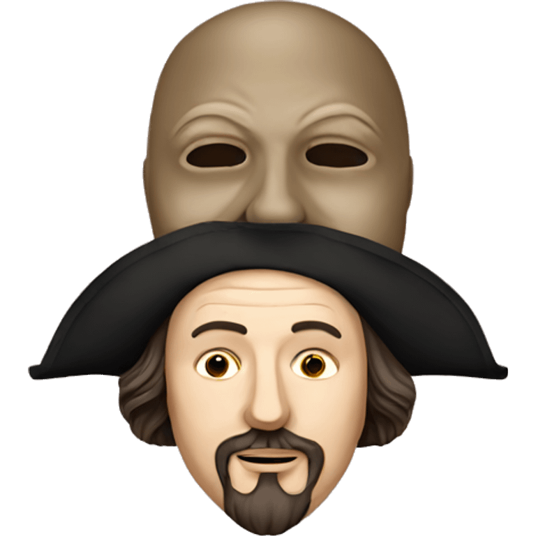 William Shakespeare and theater mask  emoji