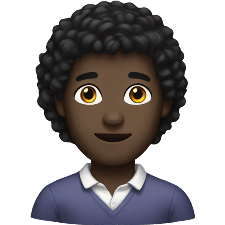 portrait of black hair male emoji