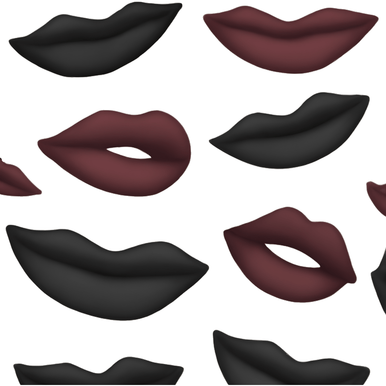 Black lipstick kiss mark emoji