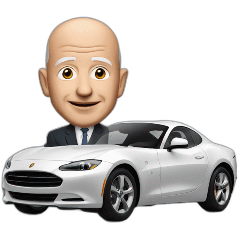 Jeff bezos with car emoji