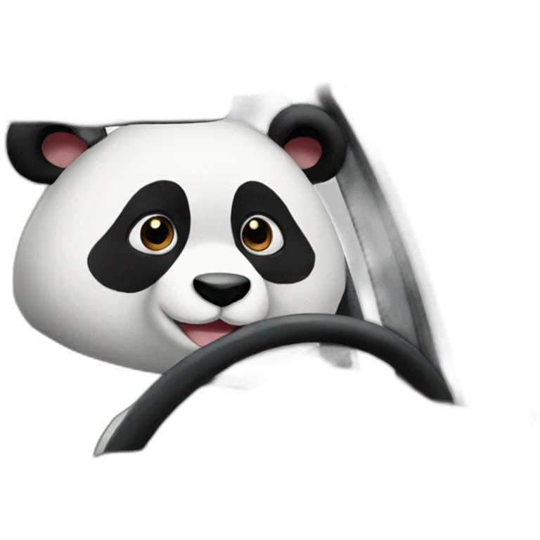 Panda driving car emoji