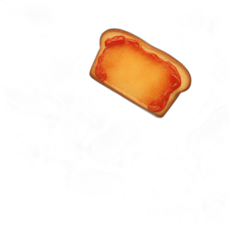 Toast spread with tomato sauce emoji