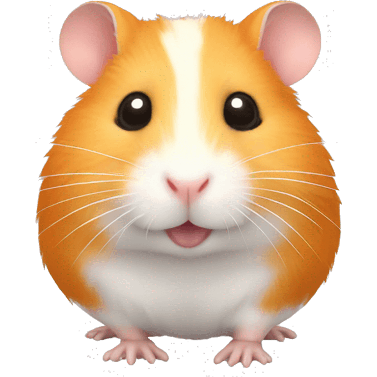 Hamster con cabeza naranja y 3 manchas pequeñas en el cuerpo emoji