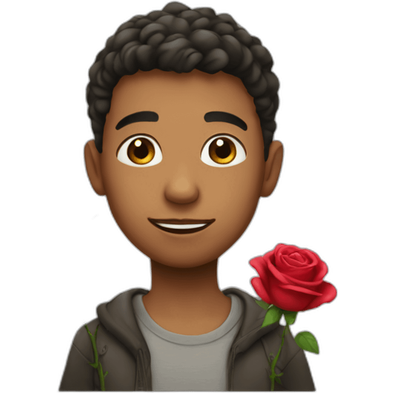 Boy with rose emoji