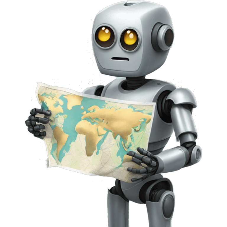 Robot with map in his hand emoji