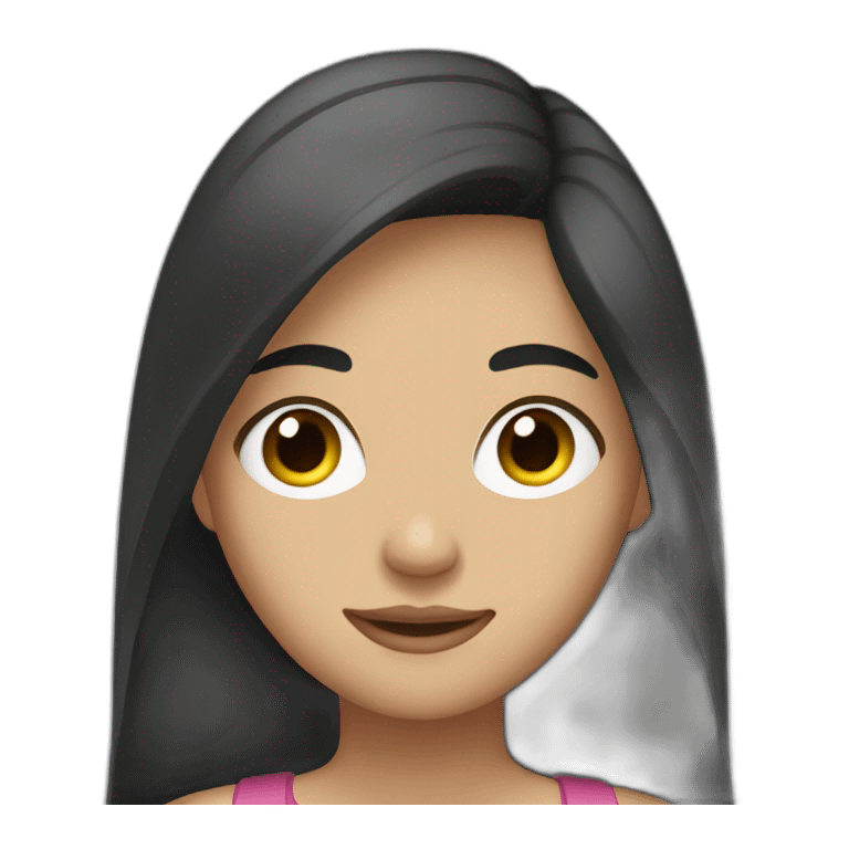 young teenager dark long hair in a car emoji