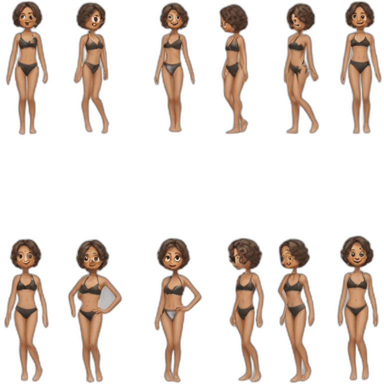 malnourished chic in swimsuit emoji