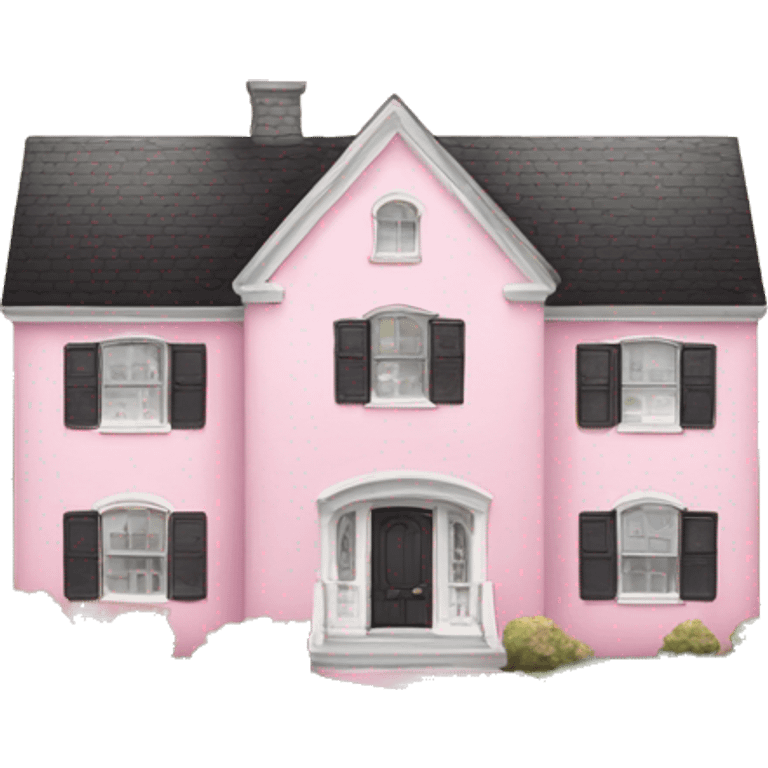 light pink house with ruffles and zebra print and pink driveway emoji