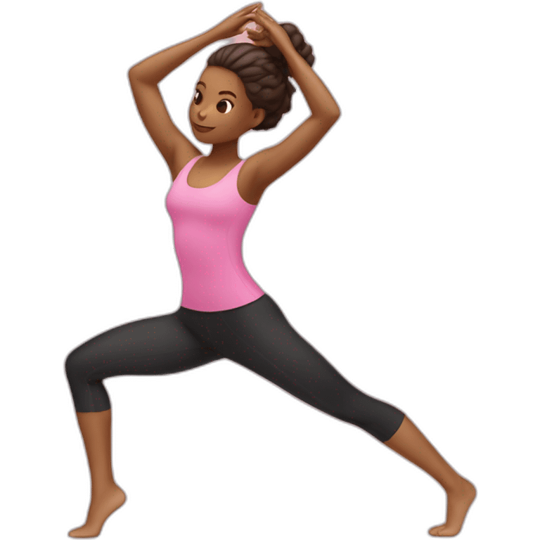 pilates girl in pink pilates pose emoji